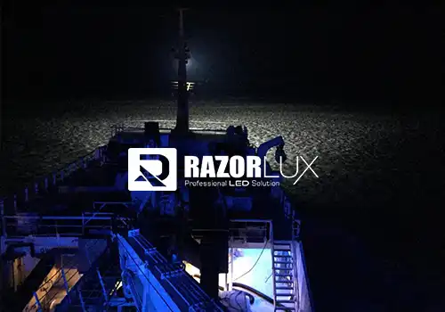 How can LED flood lights reduce energy costs for commercial ships?